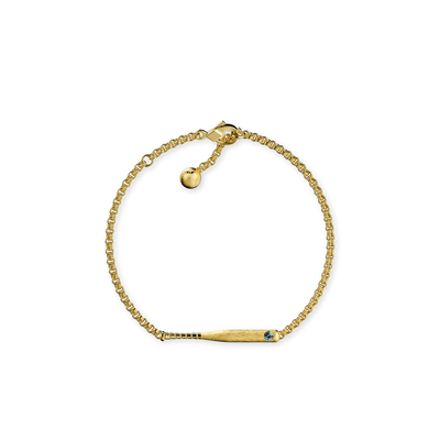 The Baseball Bat Bracelet, Green Diamond - PASCAL#color_18k-yellow-gold-vermeil-green-diamond