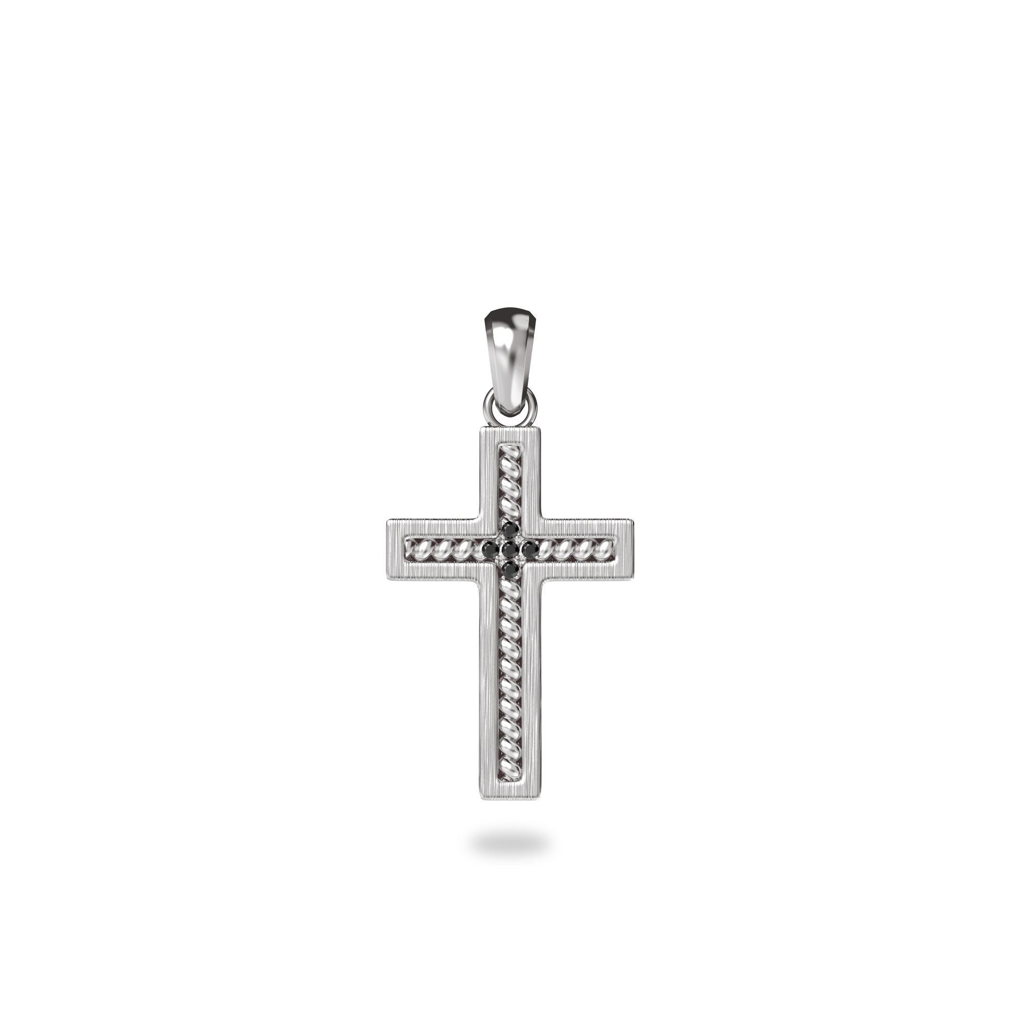 Cable Cross Pendant, Black Diamond - PASCAL