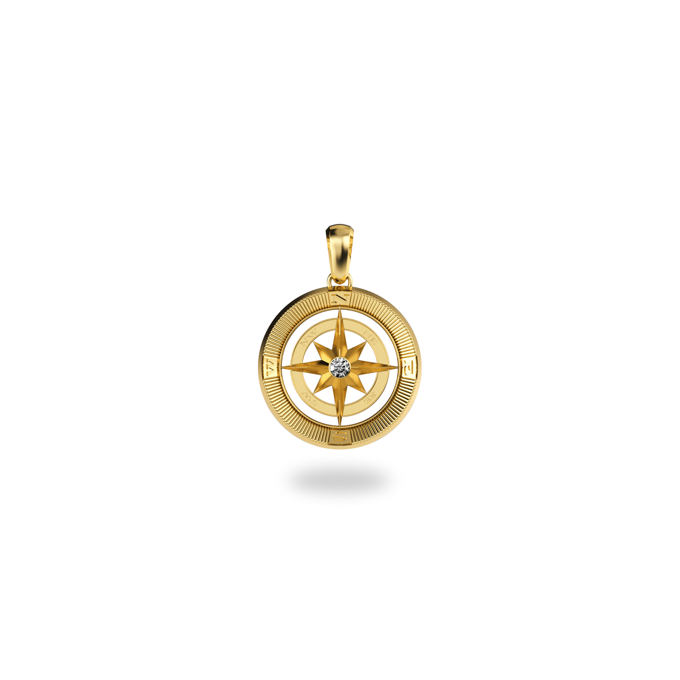 Compass Pendant, White Diamond - PASCAL