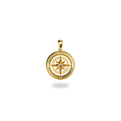 Compass Pendant, White Diamond - PASCAL