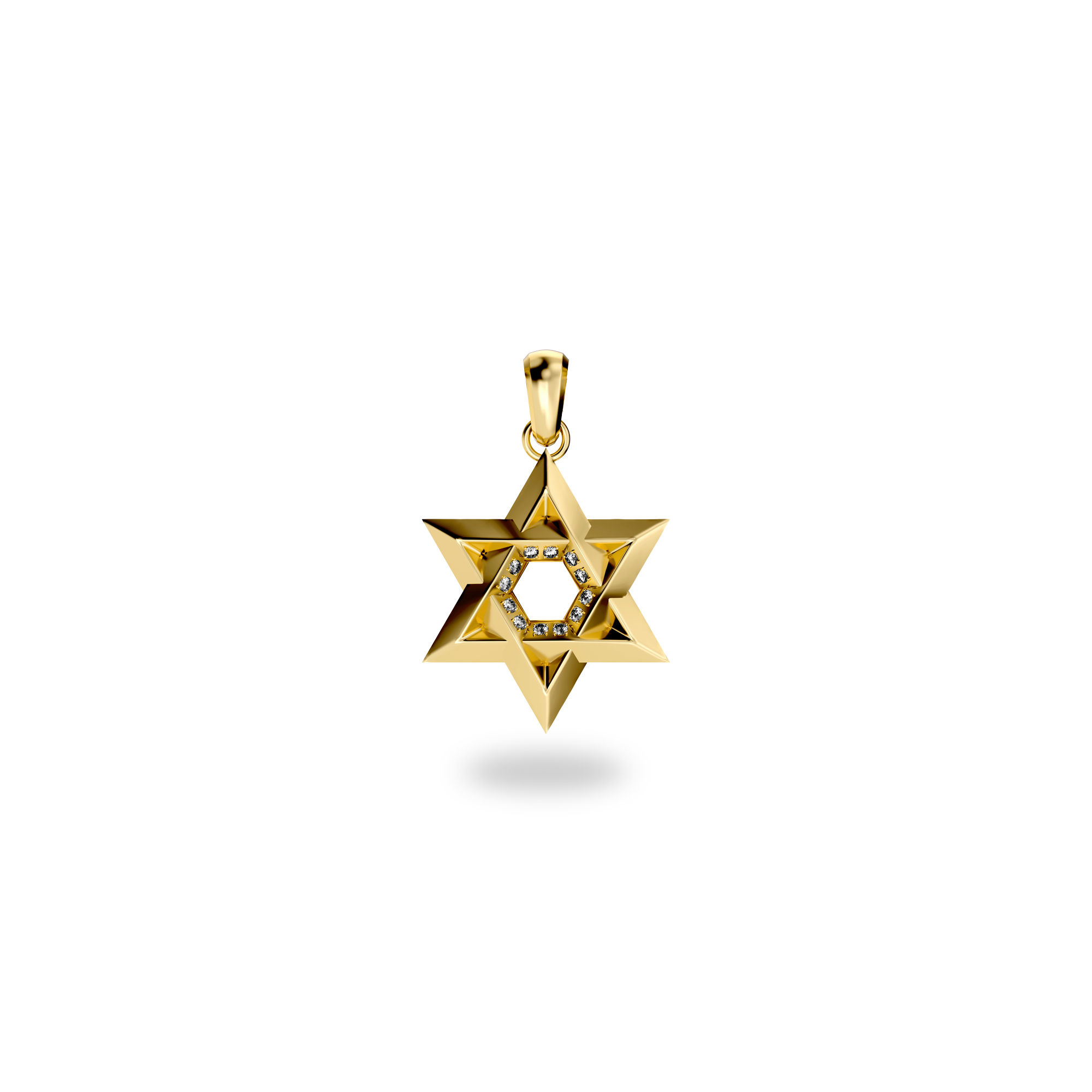 Star of David Pendant, White Diamond - PASCAL#color_18k-yellow-gold-vermeil-white-diamond