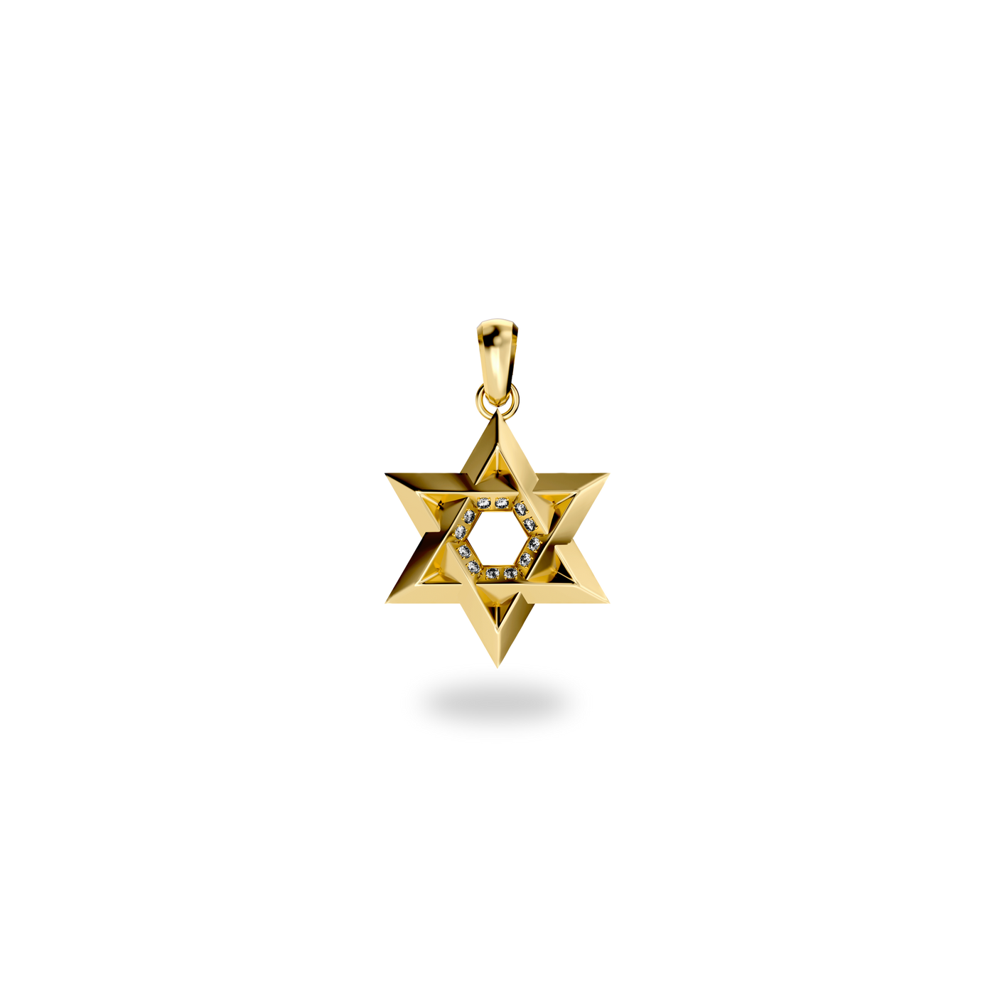 Star of David Pendant, White Diamond - PASCAL#color_18k-yellow-gold-vermeil-white-diamond
