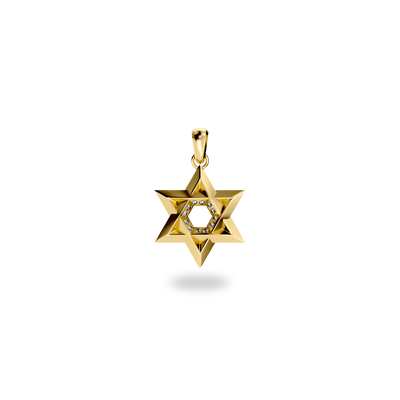 Star of David Pendant, White Diamond - PASCAL#color_18k-yellow-gold-vermeil-white-diamond