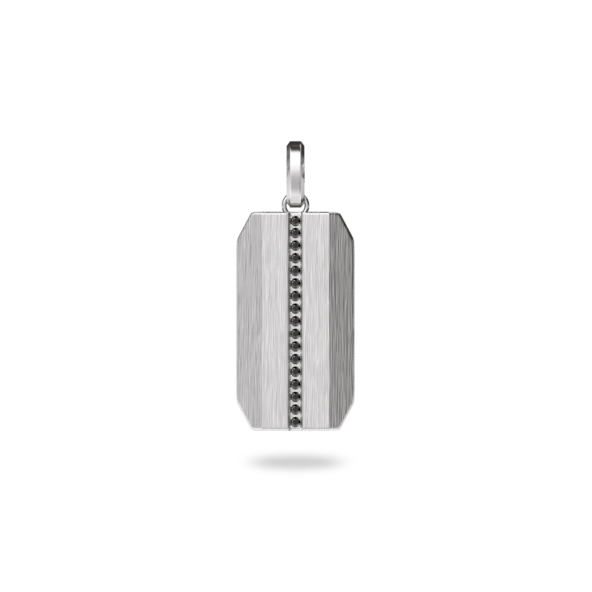 Linear Dog Tag Pendant, Black Diamond - PASCAL