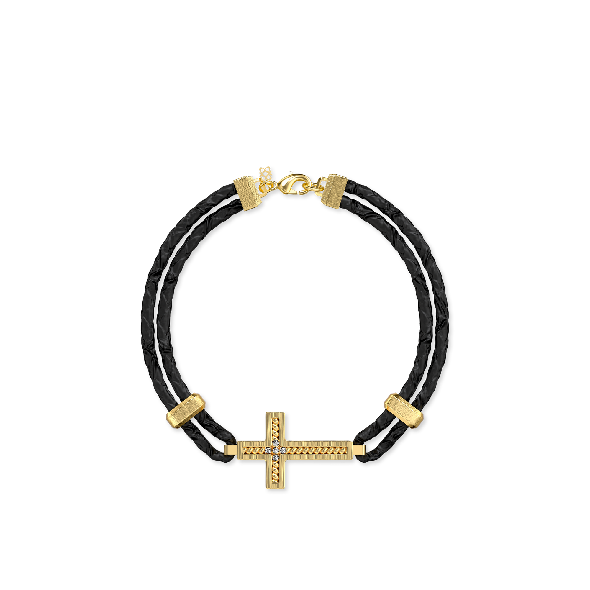 Cable Cross Bracelet, White Diamond - PASCAL