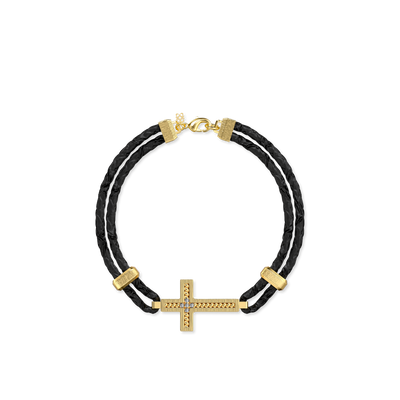 Cable Cross Bracelet, White Diamond - PASCAL