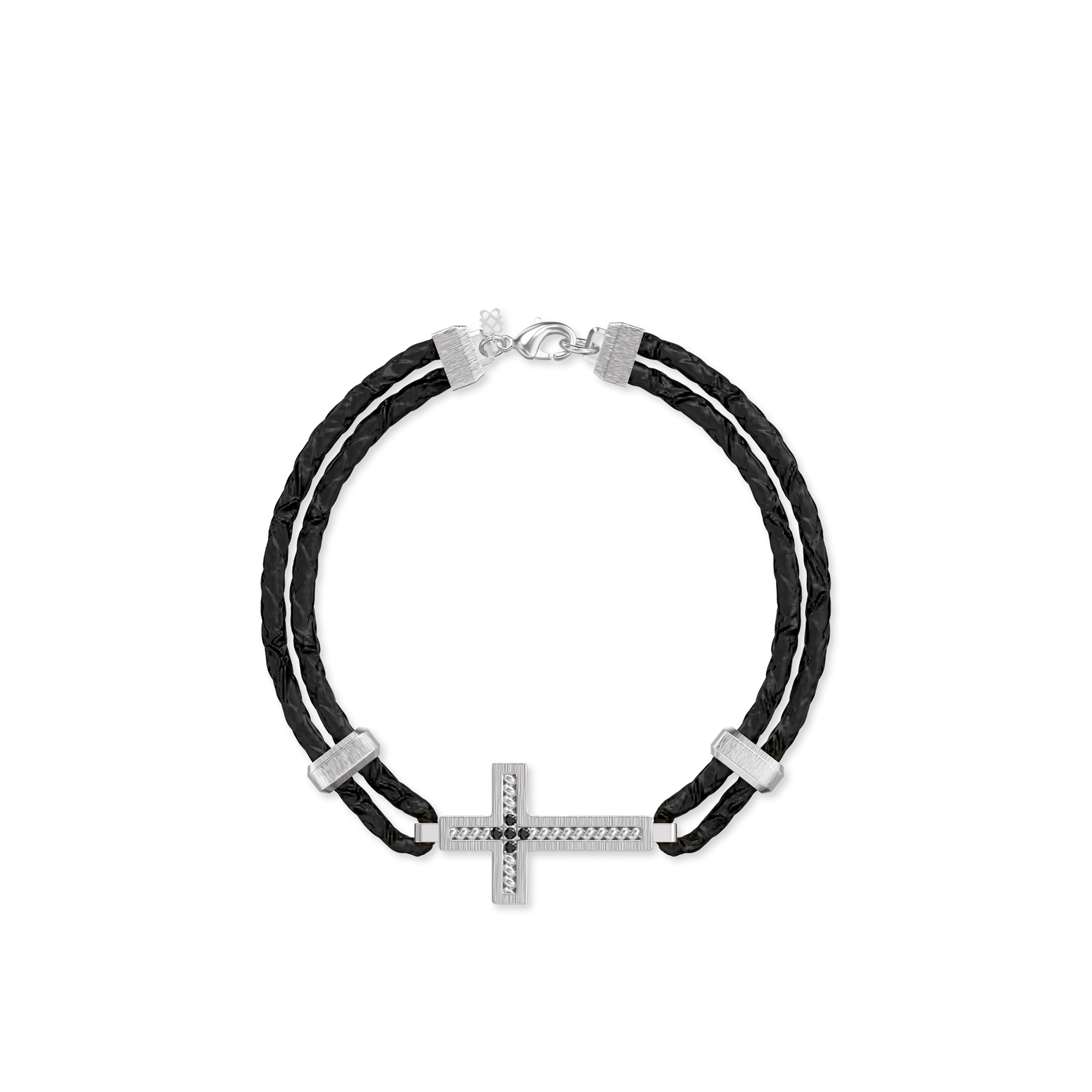 Cable Cross Bracelet, Black Diamond - PASCAL