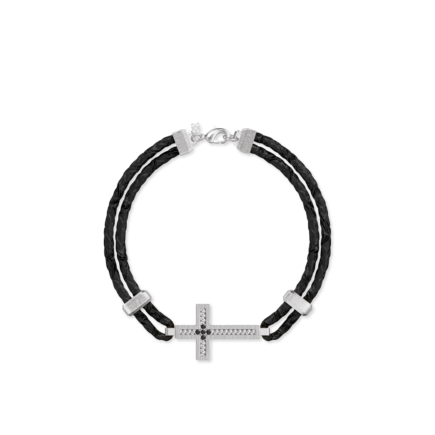 Cable Cross Bracelet, Black Diamond - PASCAL