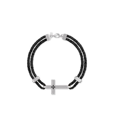 Cable Cross Bracelet, Black Diamond - PASCAL