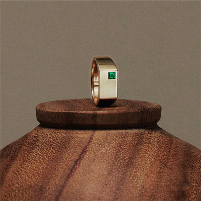 Geo Gemstone Signet Ring