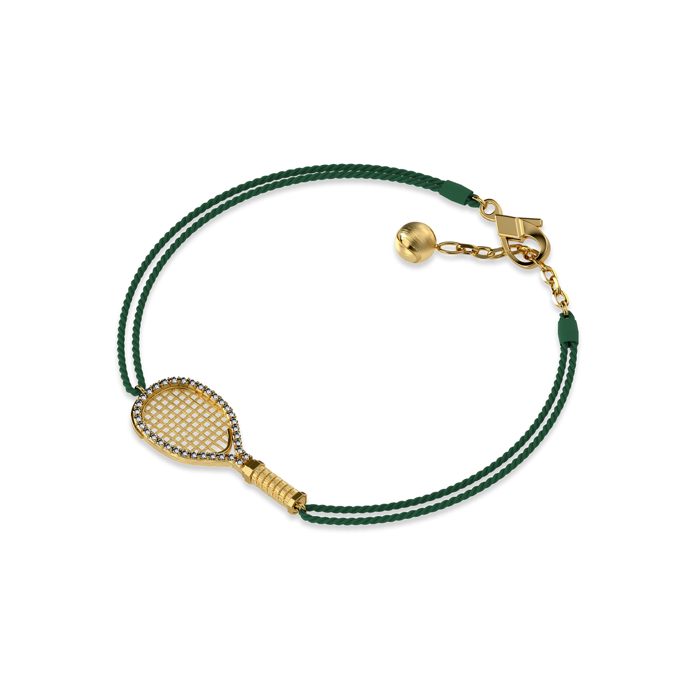 Pulsera de cuerda para raqueta de tenis, halo de diamante blanco