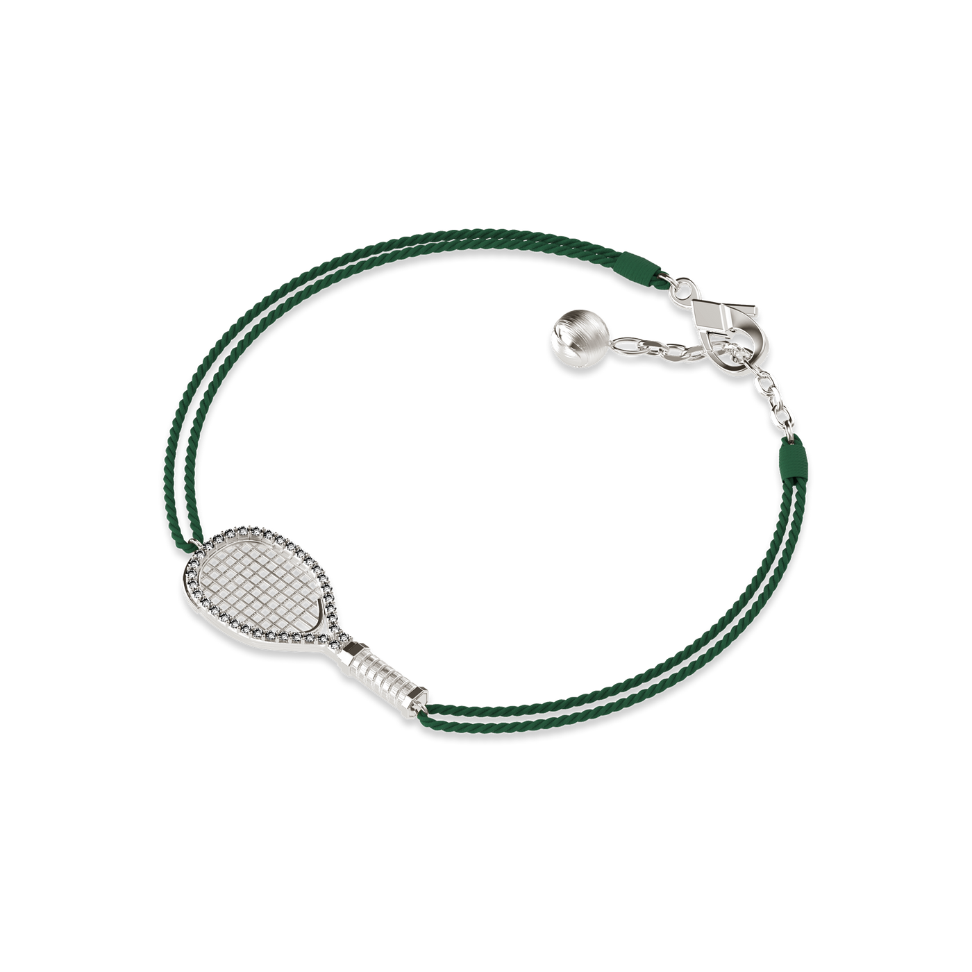 Pulsera de cuerda para raqueta de tenis, halo de diamante blanco
