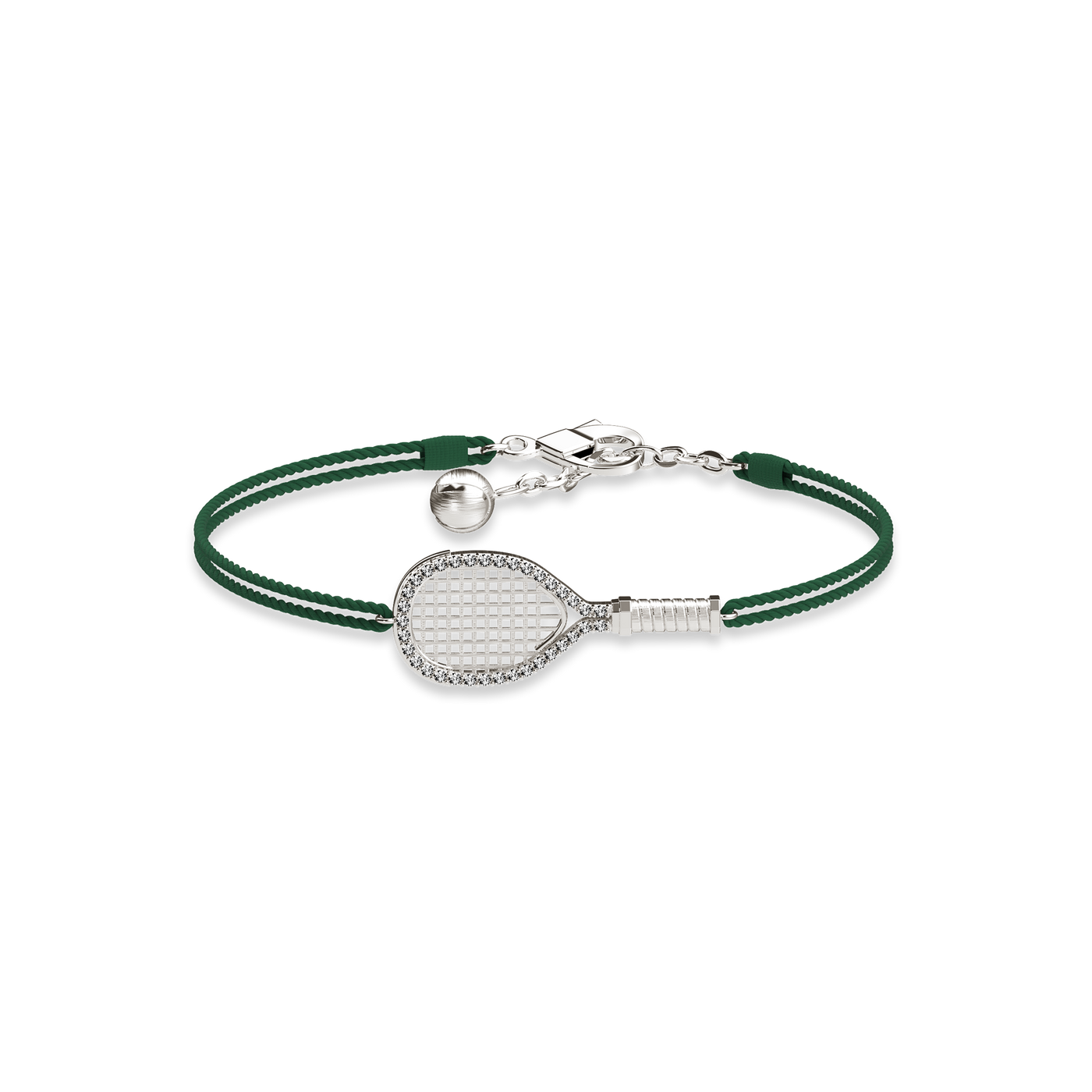 Pulsera de cuerda para raqueta de tenis, halo de diamante blanco