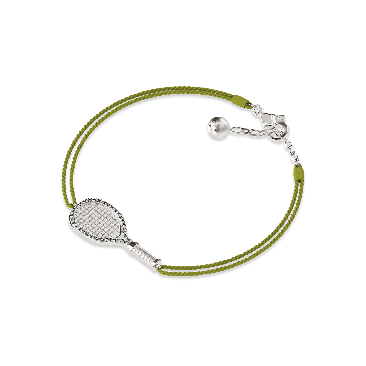 Pulsera de cuerda para raqueta de tenis, halo de diamante blanco