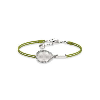 Pulsera de cuerda para raqueta de tenis, halo de diamante blanco