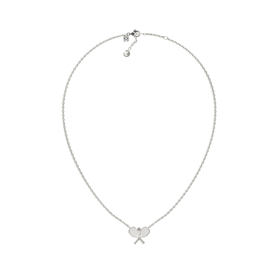 Collar "The Tennis" con dos raquetas, diamante blanco