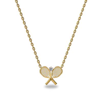 'The Tennis' Two Rackets Necklace, White Diamond - PASCAL#color_18k-yellow-gold-vermeil-white-diamond