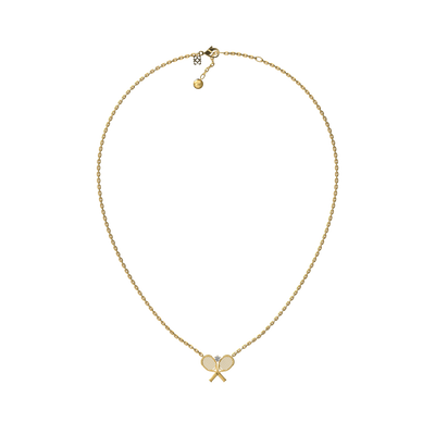 Collar "The Tennis" con dos raquetas, diamante blanco