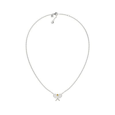 Die Tennis Zwei Schläger Halskette, Gelber Diamant