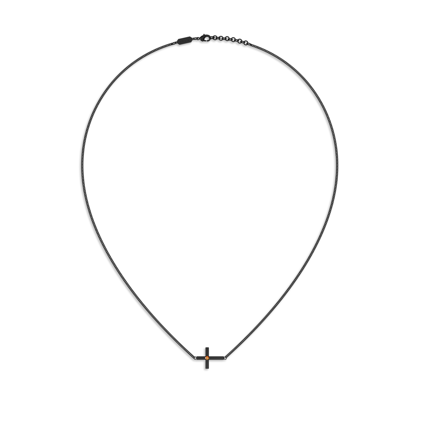 'Halloween' Sideway Diamond Cross Necklace