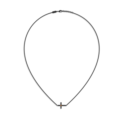 Collier croix en diamant latéral 