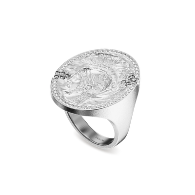 Anello sigillo 'Athena' Olympus, diamante bianco