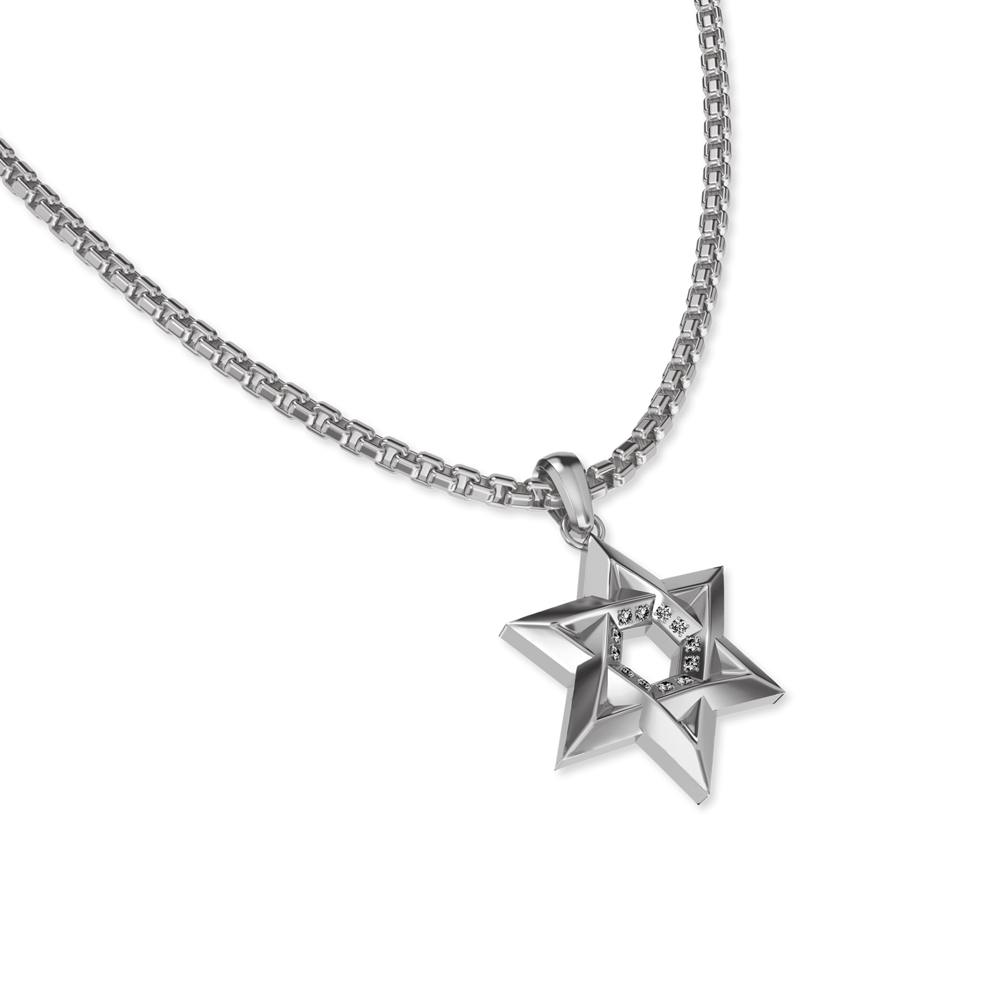 Ciondolo Stella di David, Diamante Bianco