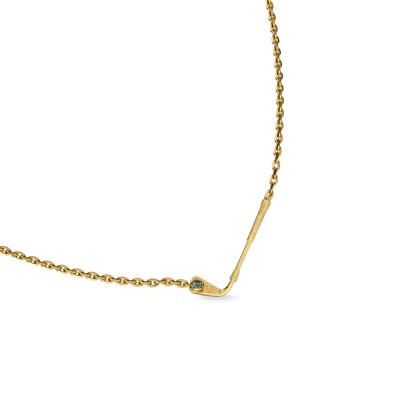 'The Golf' Club Necklace, Green Diamond