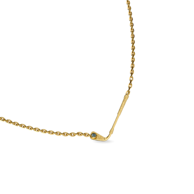'The Golf' Club Necklace, Green Diamond