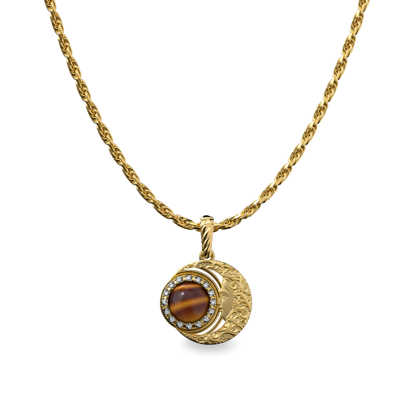 Ciondolo "The Spiritual" Luna, Alonea di Diamanti Bianchi