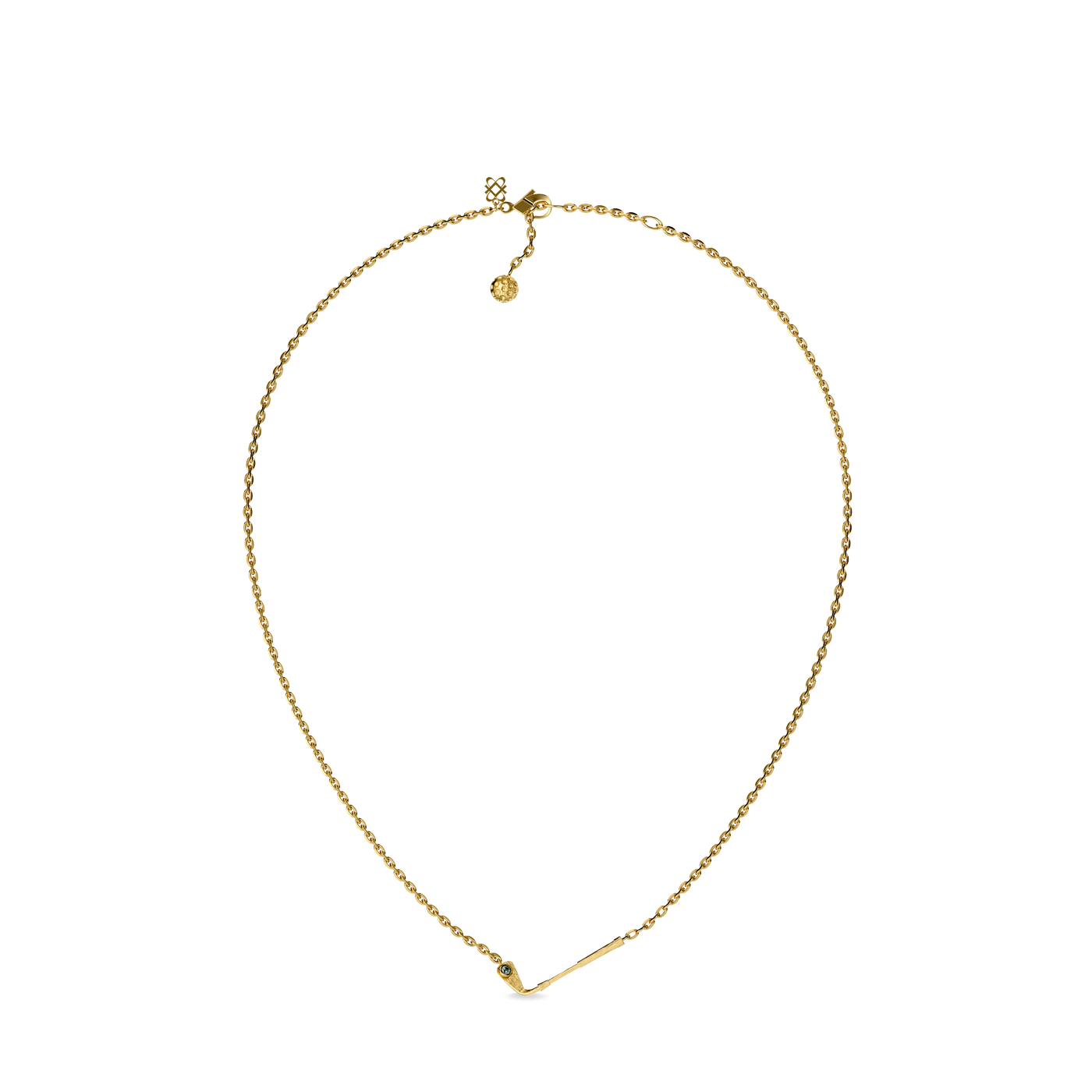 'The Golf' Club Necklace, Green Diamond