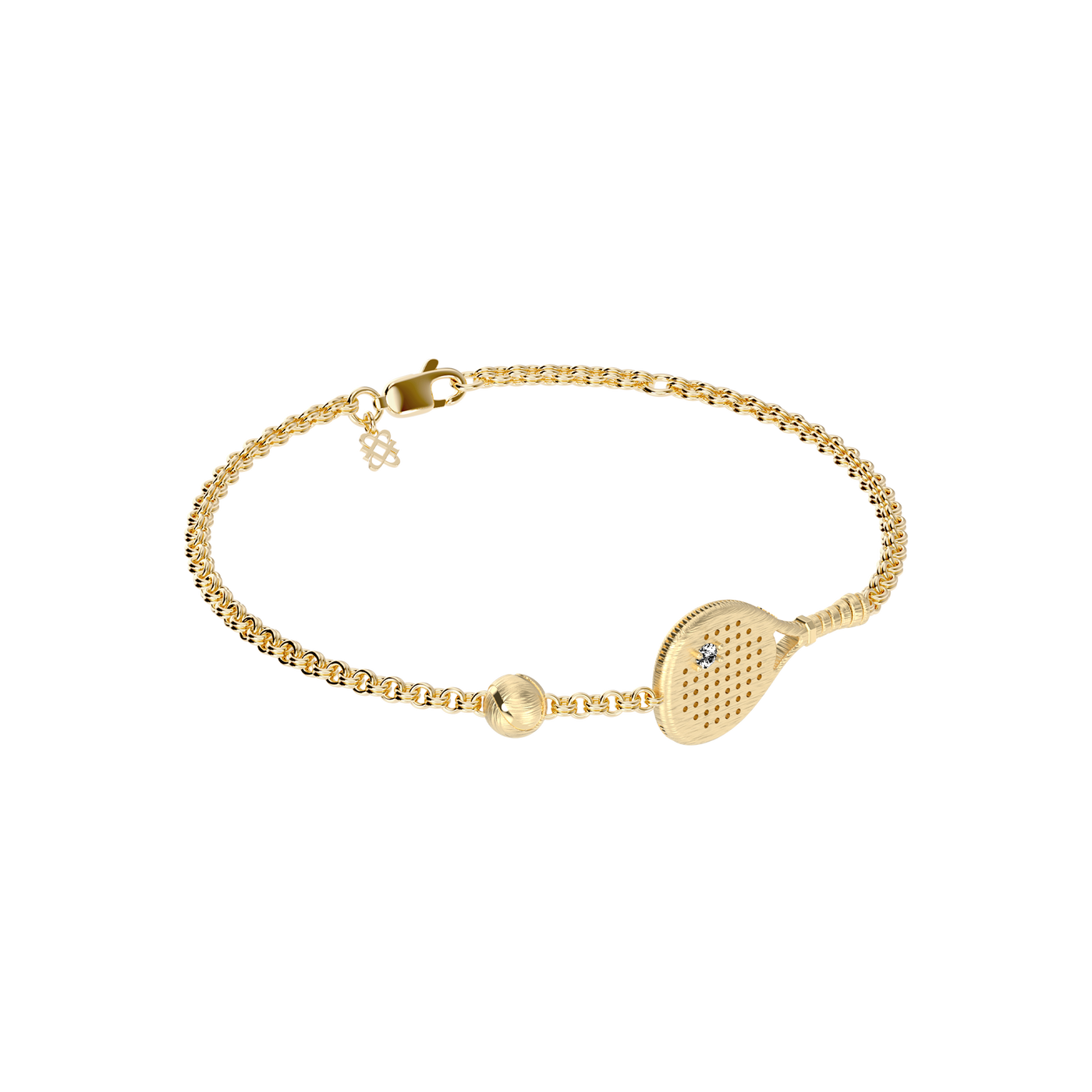 Bracelet Raquette 'The Padel', Diamant Blanc