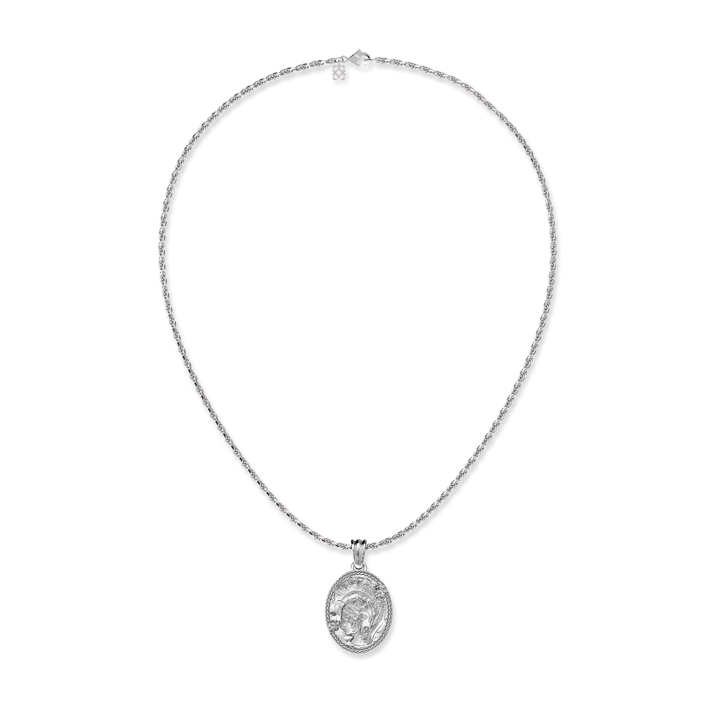 Ciondolo ovale 'Olympus' Athena, diamante bianco