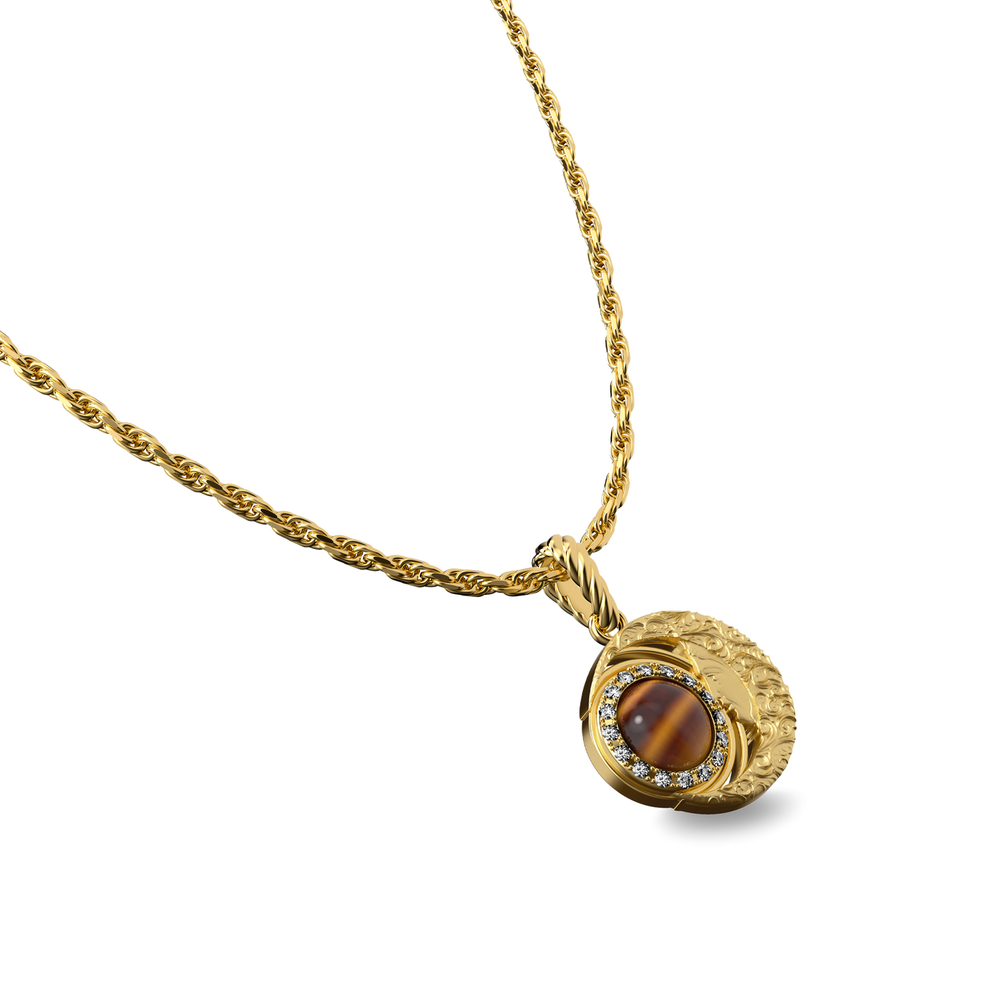 Ciondolo "The Spiritual" Luna, Alonea di Diamanti Bianchi