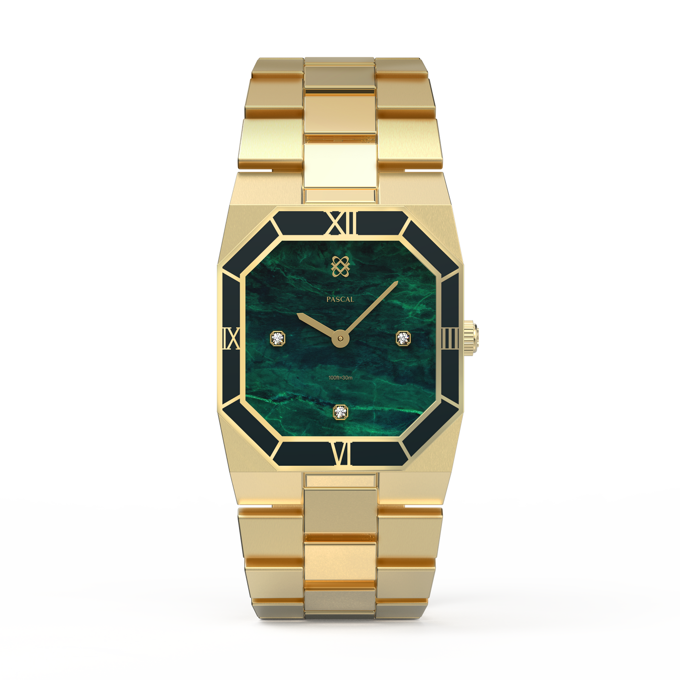 Octagonal Enamel Diamond Watch