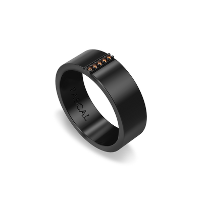 'Halloween' Pave Linear Black Diamond Ring