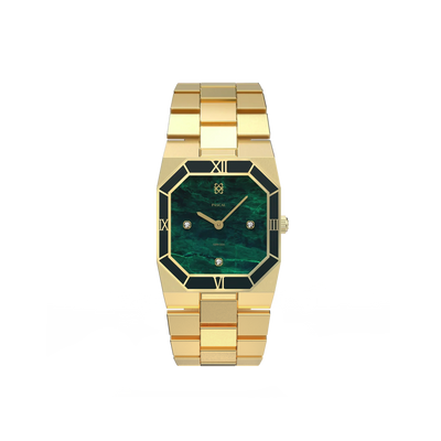 Octagonal Enamel Diamond Watch in Willow Whisper - PASCAL