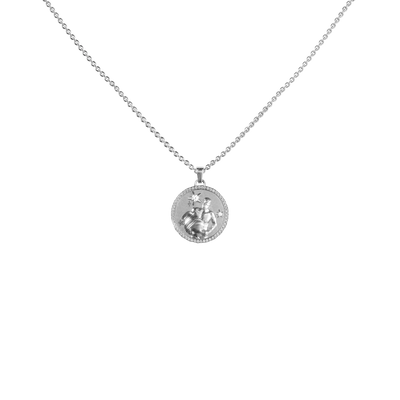 Aquarius Amulet Pendant With Pave Diamond Rim