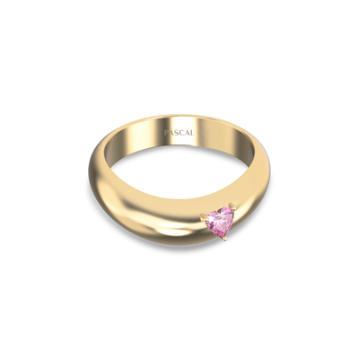 Heart Gemstone Promise Dome Ring