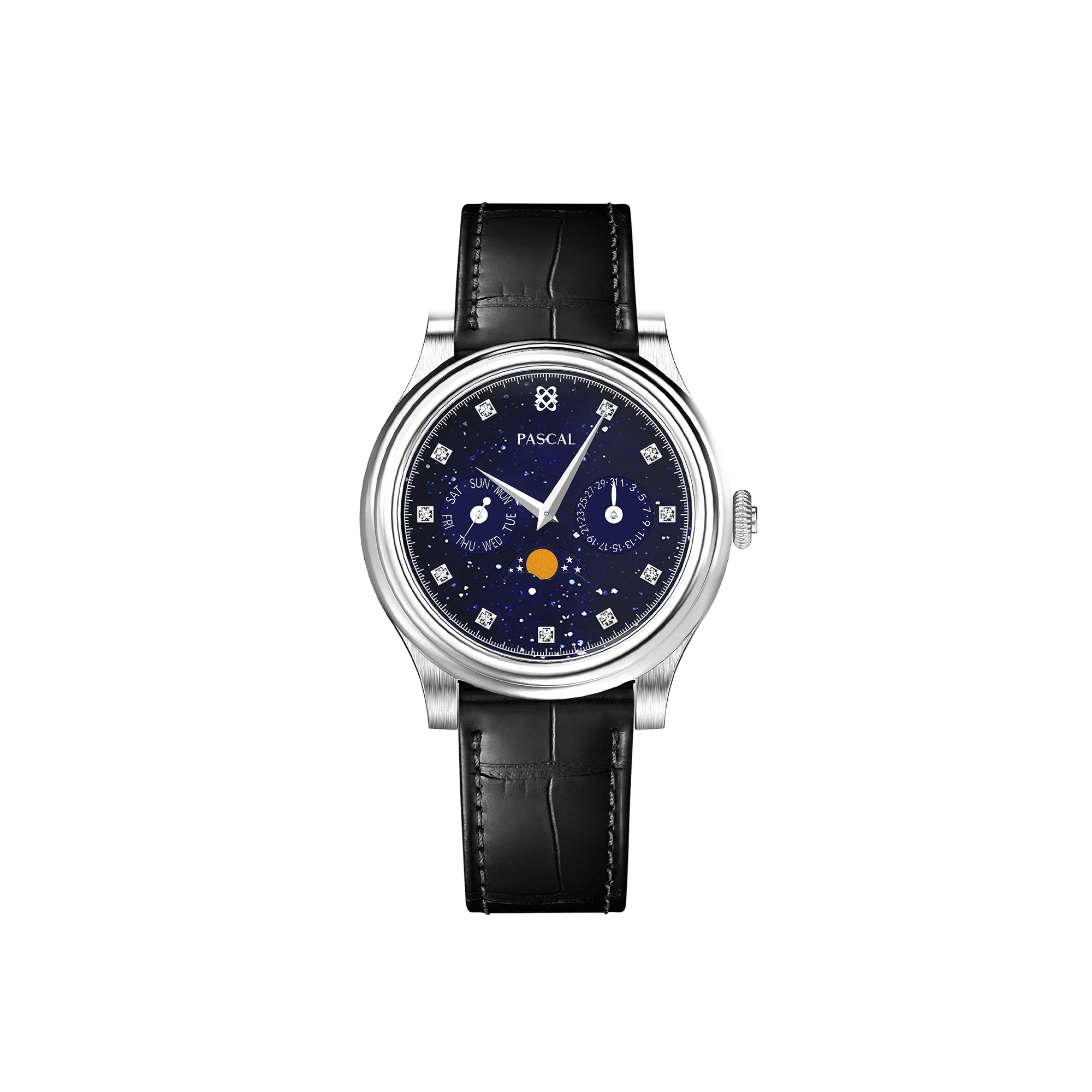 Navigator Diamond Moonphase Watch in Polaris - PASCAL