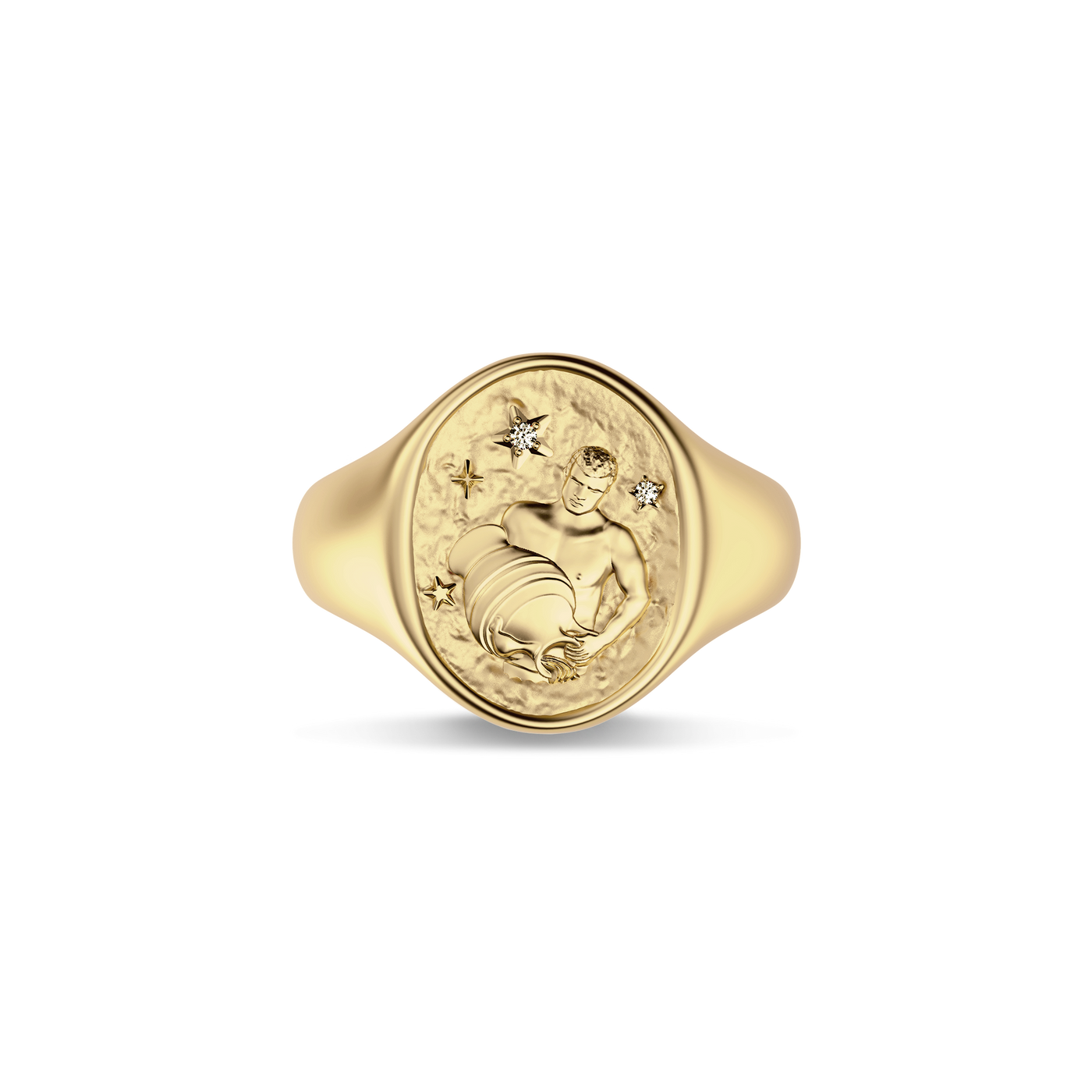 'Zodiac' Diamond Signet Ring, Aquarius