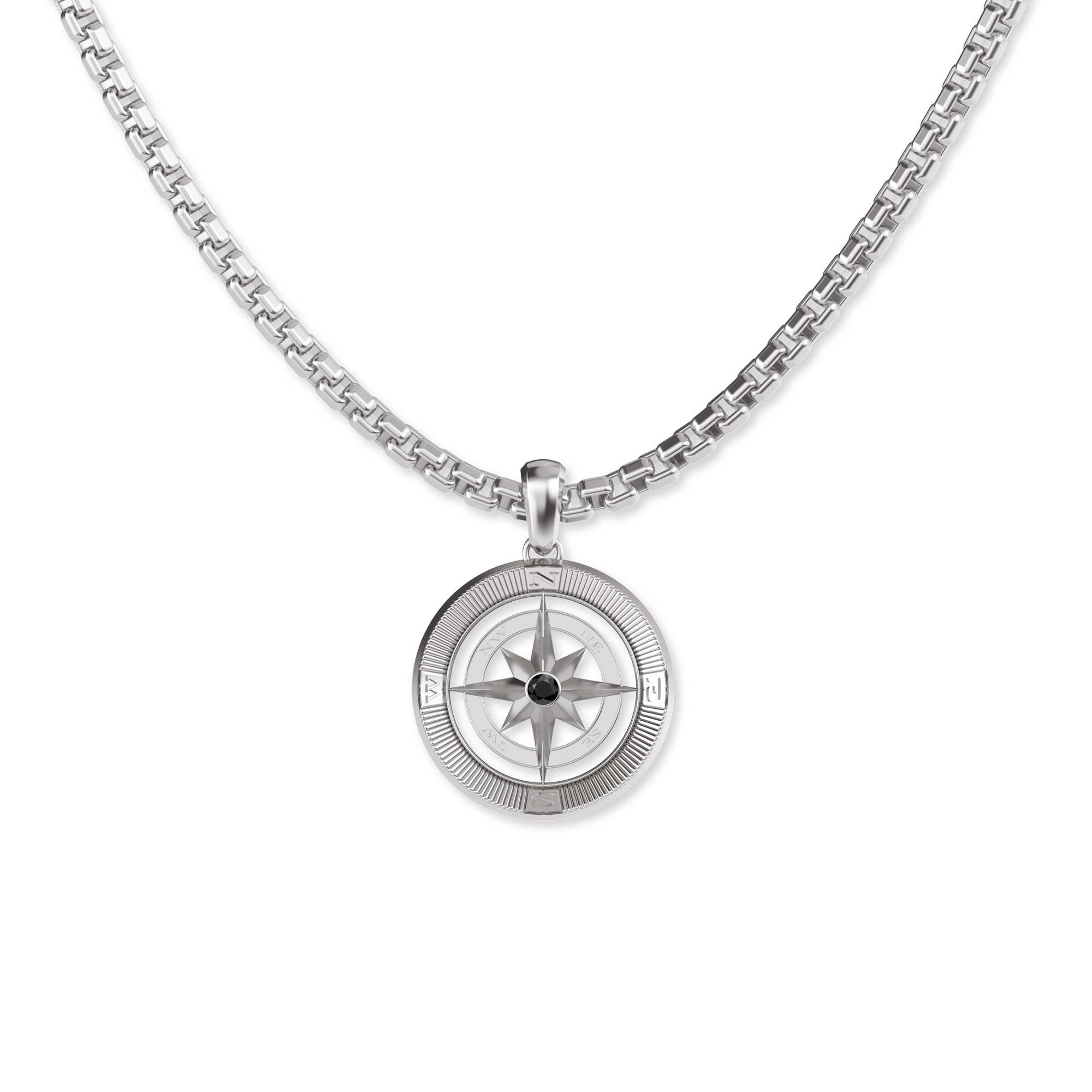 Compass Pendant, Black Diamond - PASCAL
