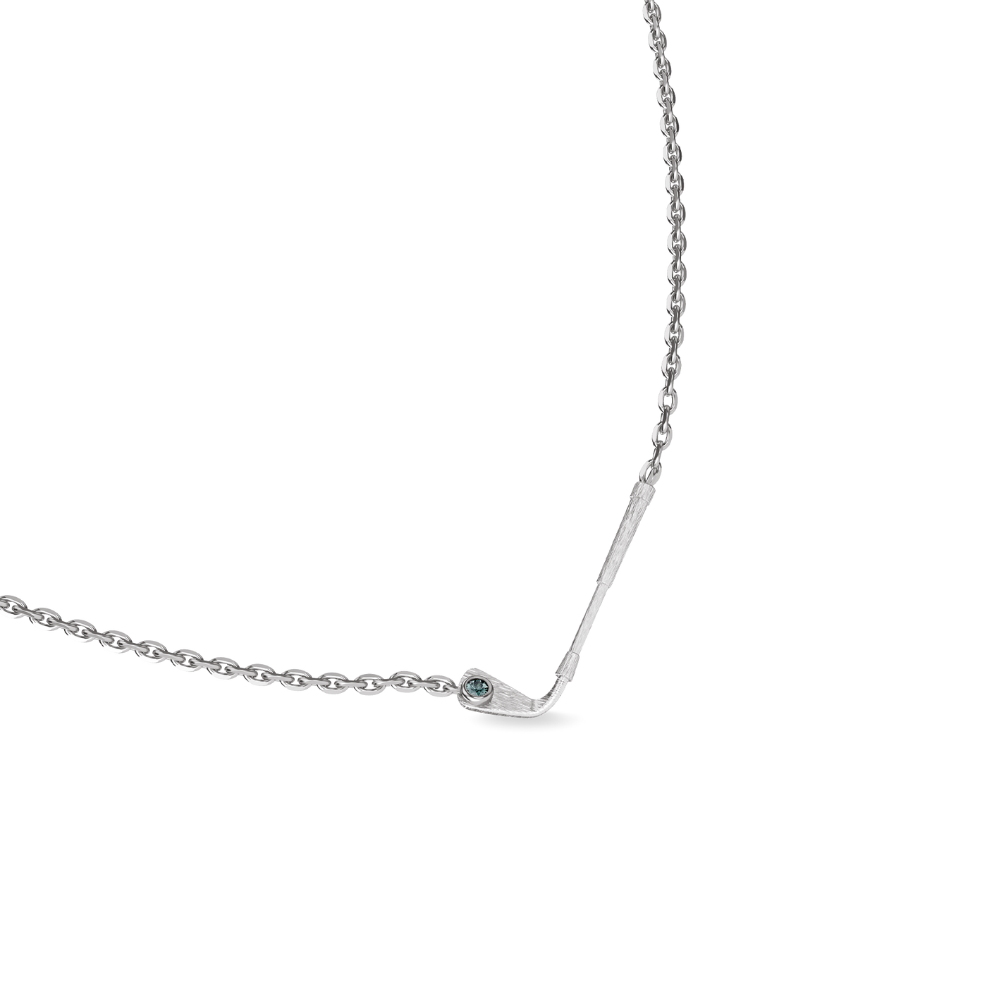 'The Golf' Club Necklace, Green Diamond