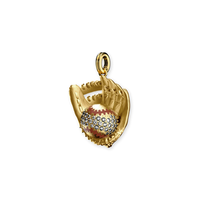 Pendente "The Baseball" Bola e Luva, Diamante Branco