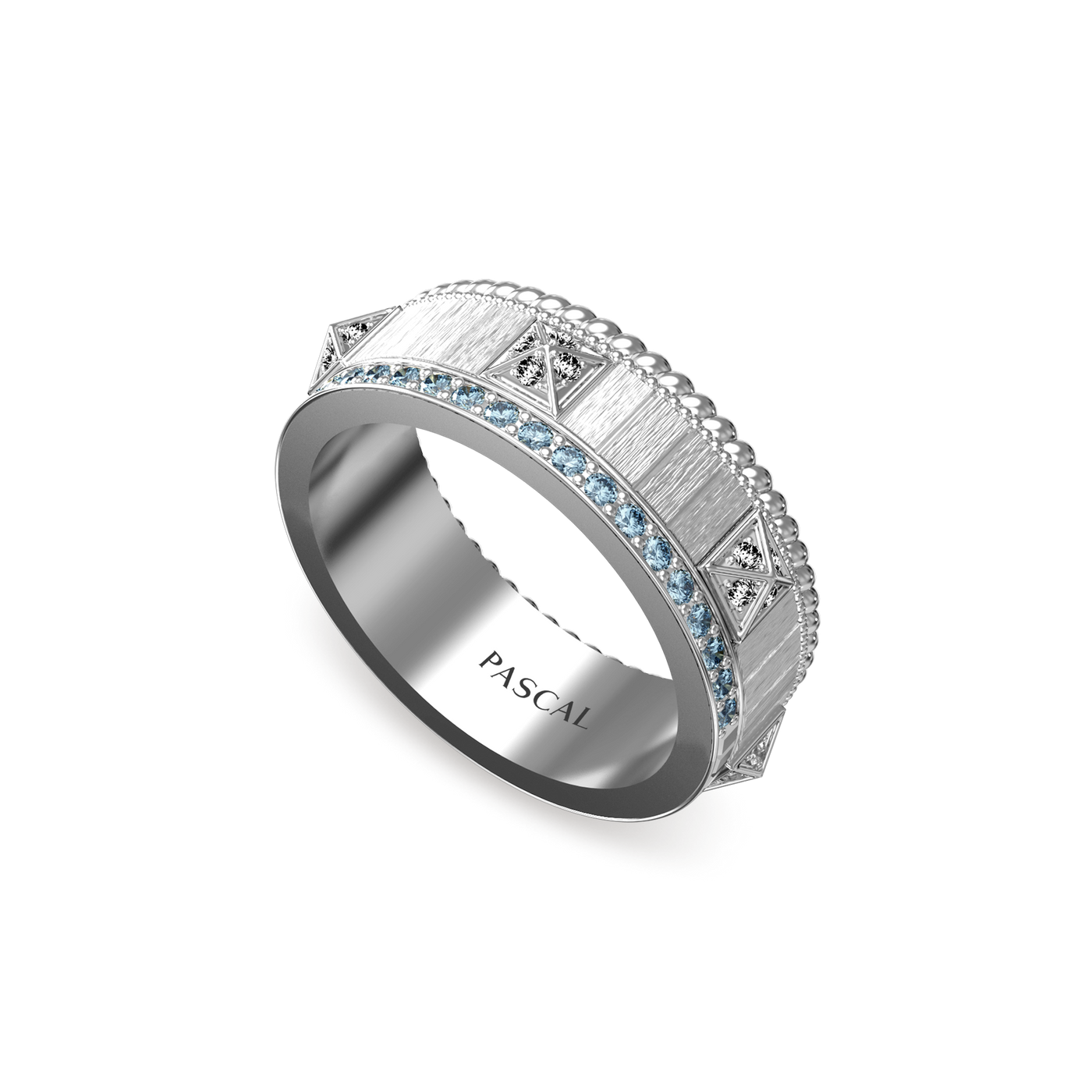 Obelisk Band Ring, Weißer Diamant