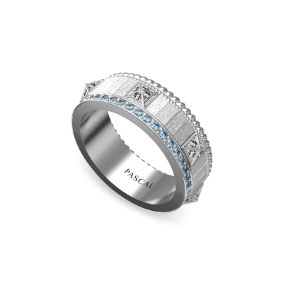 Obelisk Band Ring, Weißer Diamant