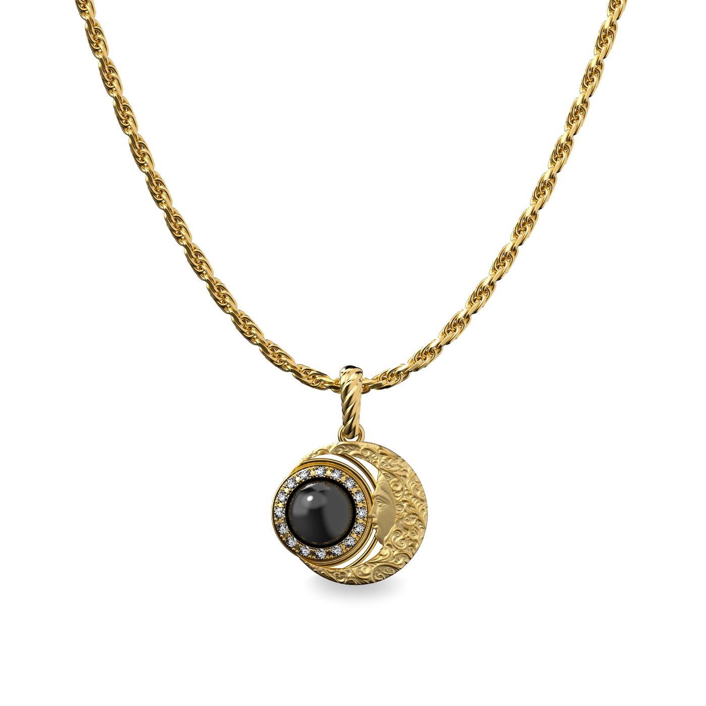 Ciondolo "The Spiritual" Luna, Alonea di Diamanti Bianchi