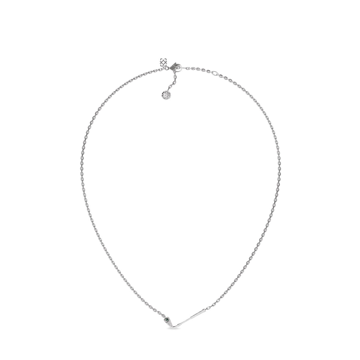 'The Golf' Club Necklace, Green Diamond