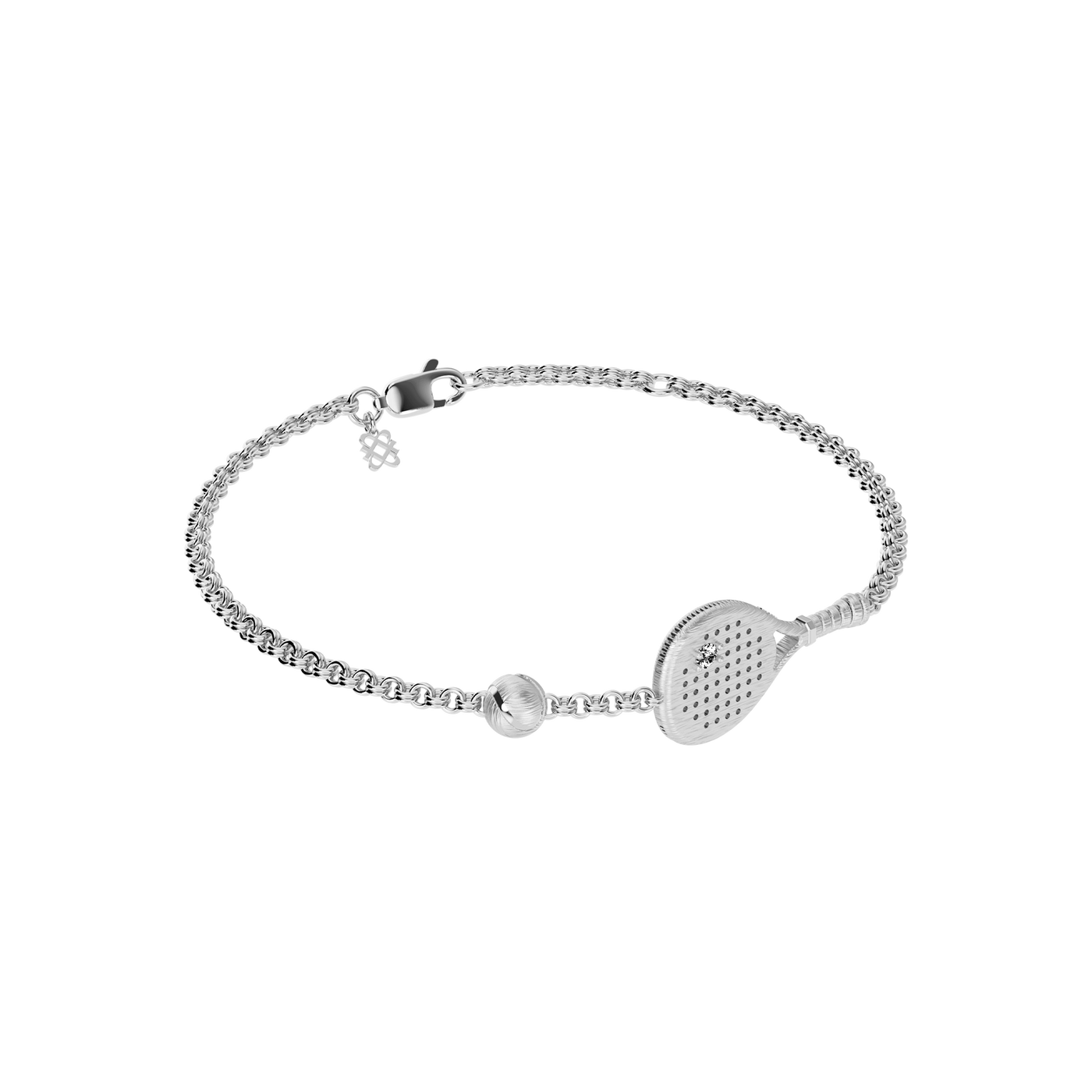 Bracelet Raquette 'The Padel', Diamant Blanc