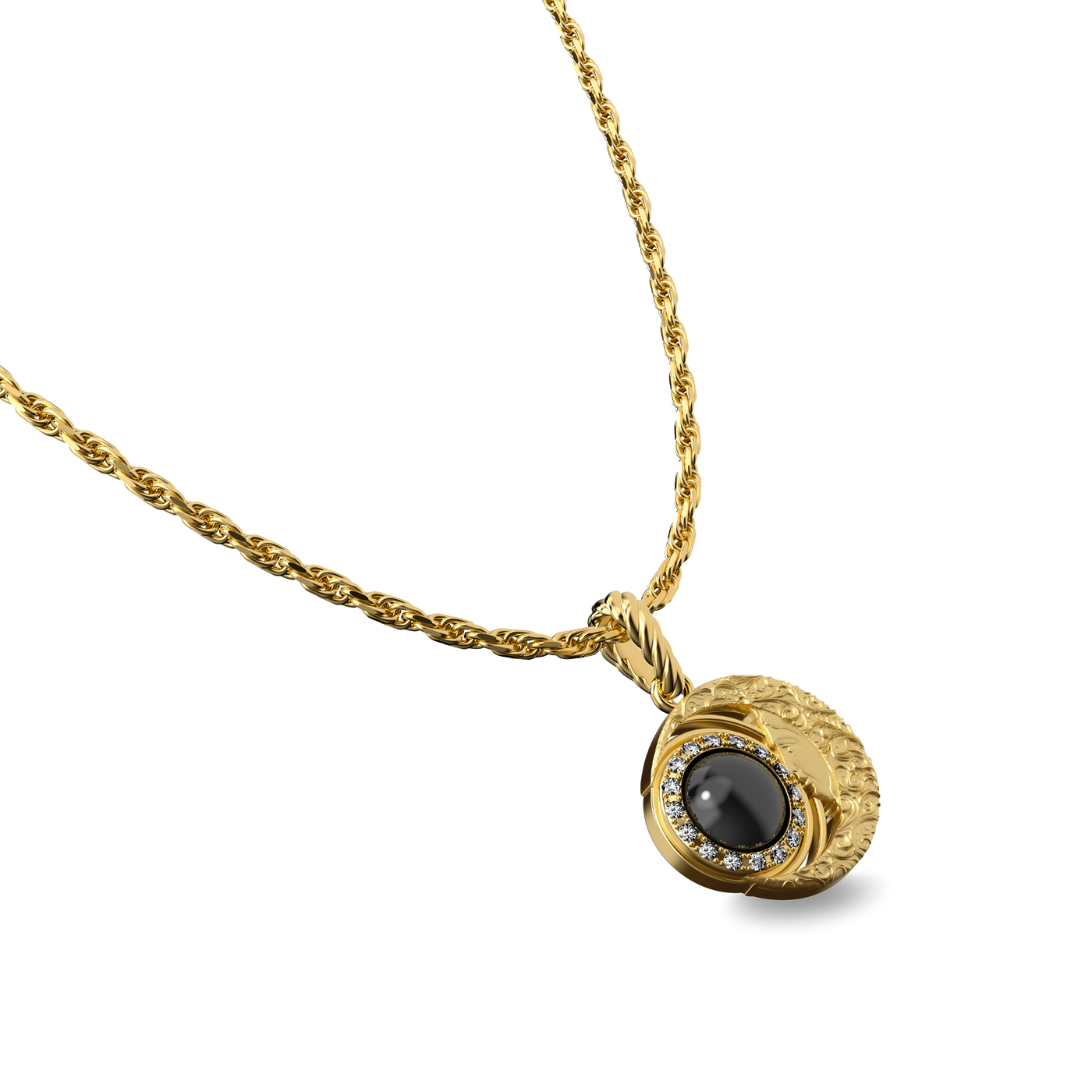 Ciondolo "The Spiritual" Luna, Alonea di Diamanti Bianchi